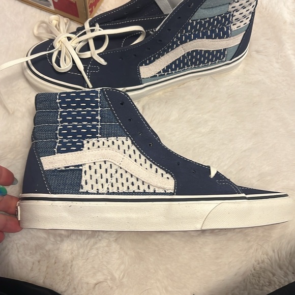 RARE Vans Sk8-Hi Denim Patchwork Sneakers - Picture 5 of 12